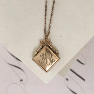 Philomela Double-Sided Antique Victorian Gold-filled Locket Necklace