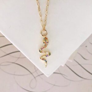 Sparkling Colorful Snake Necklace