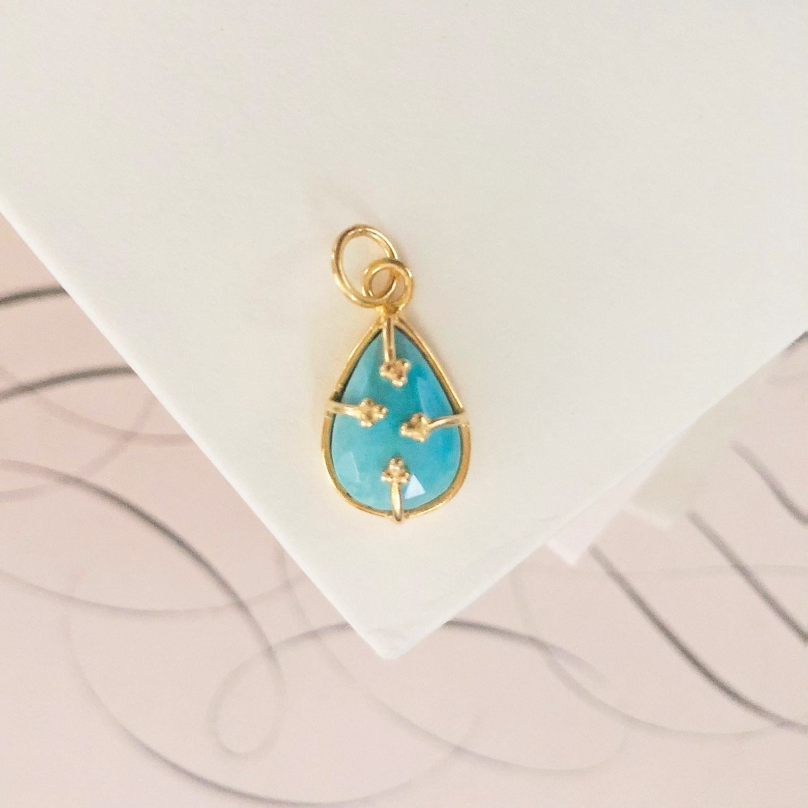 Turquoise Howlite Teardrop Pendant WinterLemon