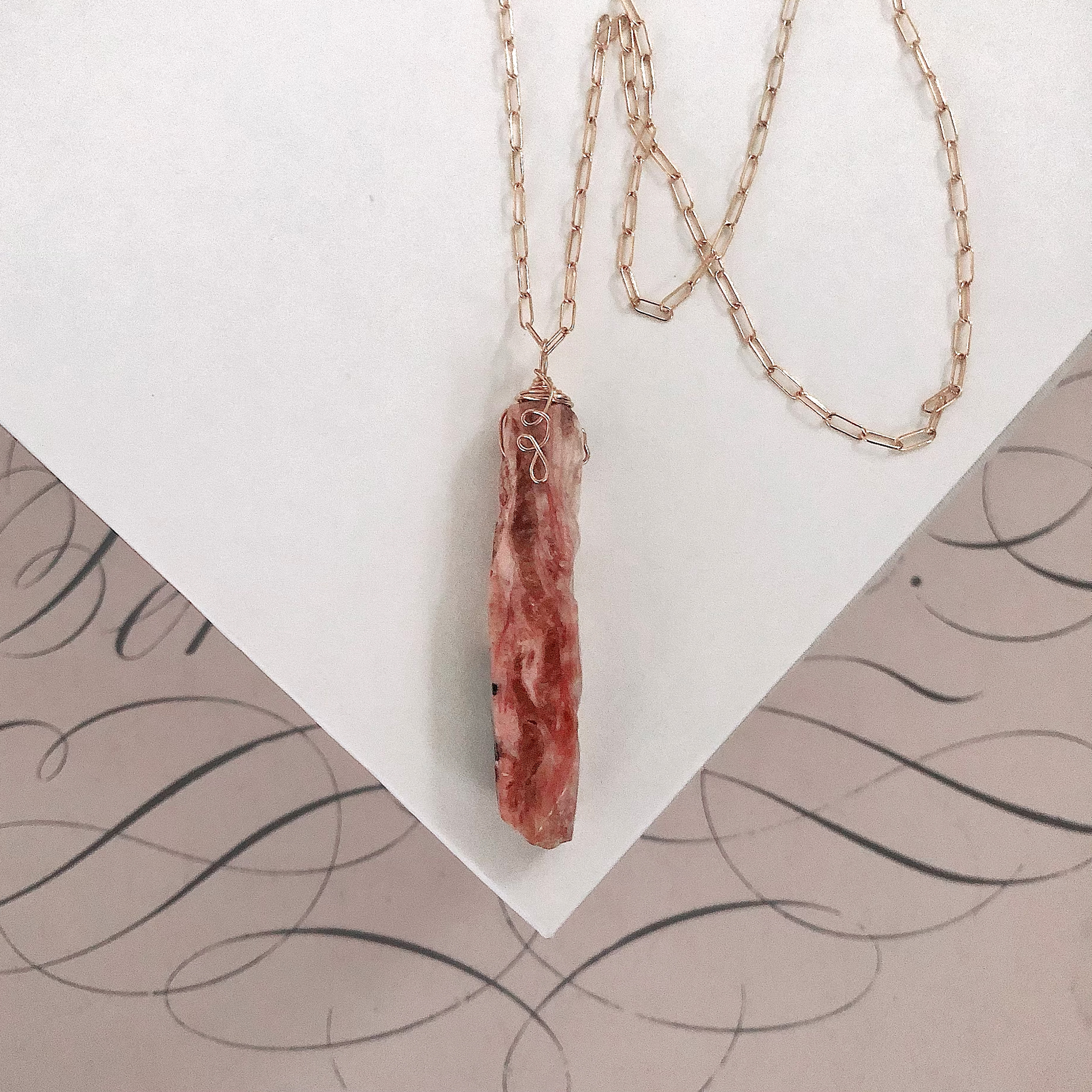 Natalia Raw Pink Opal Necklace