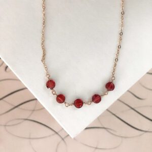 Marguerite Garnet Station Necklace
