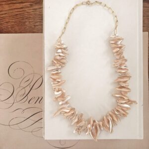 Marcelline Mother of Pearl Statement Necklace - Image 3