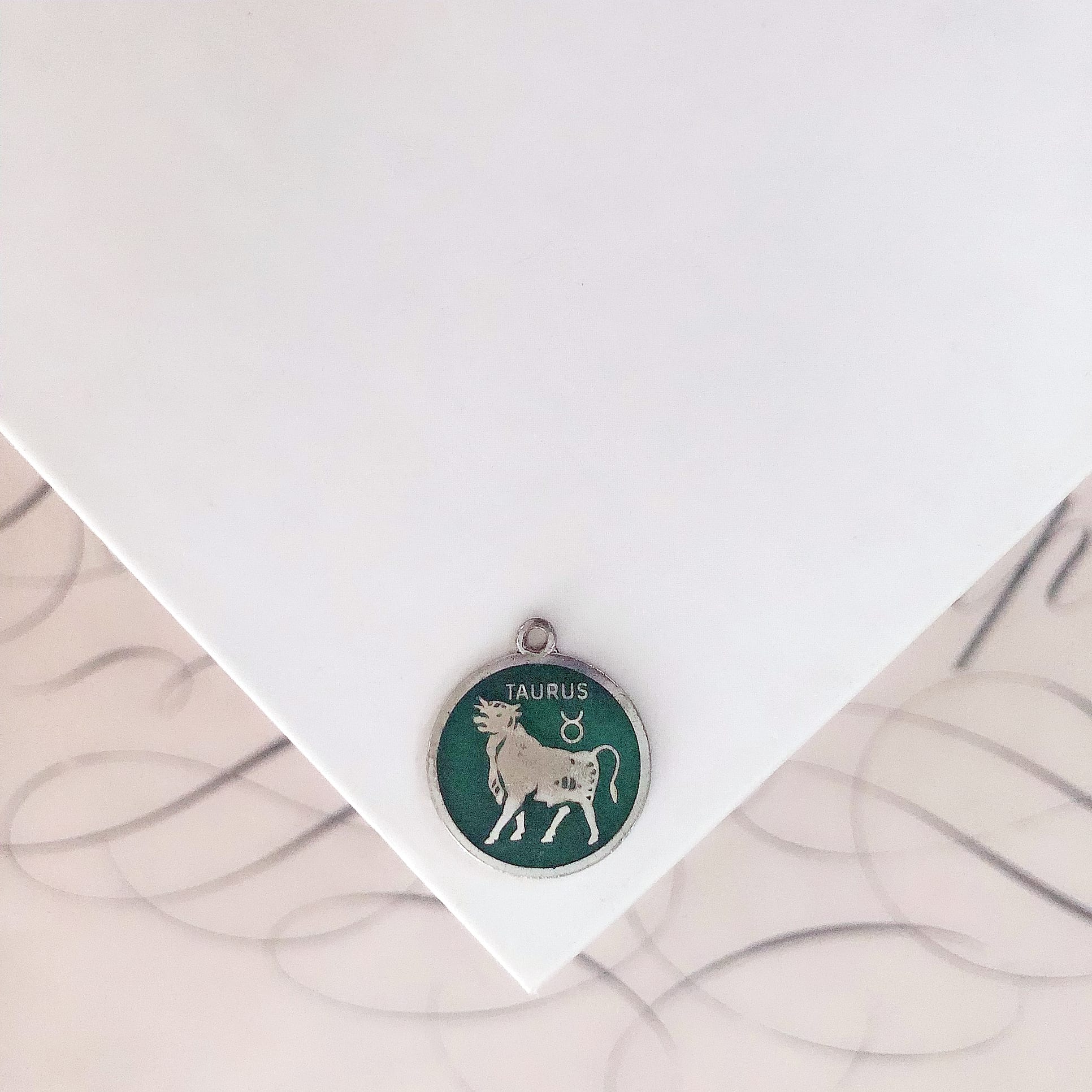 Enamel Taurus Zodiac Charm