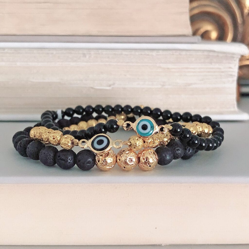 Vesuvius Bracelet Stack with Evil Eye – WinterLemon