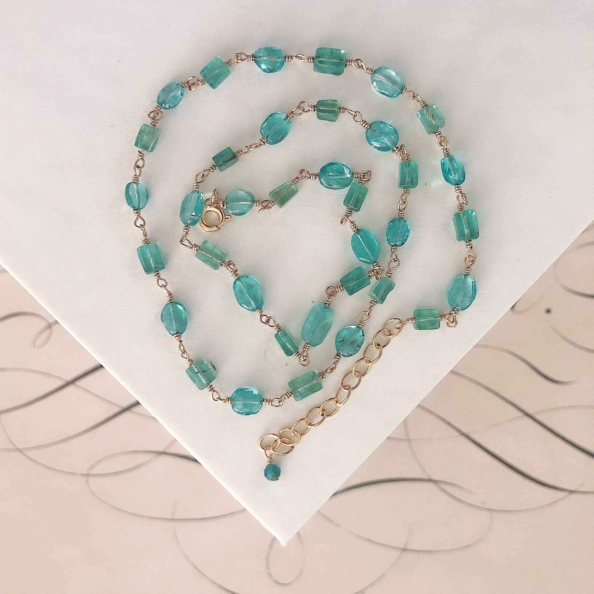 Leila Apatite Wire Wrapped Necklace