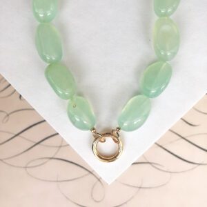 Lana Sea Green Chalcedony Nugget Necklace - Image 2