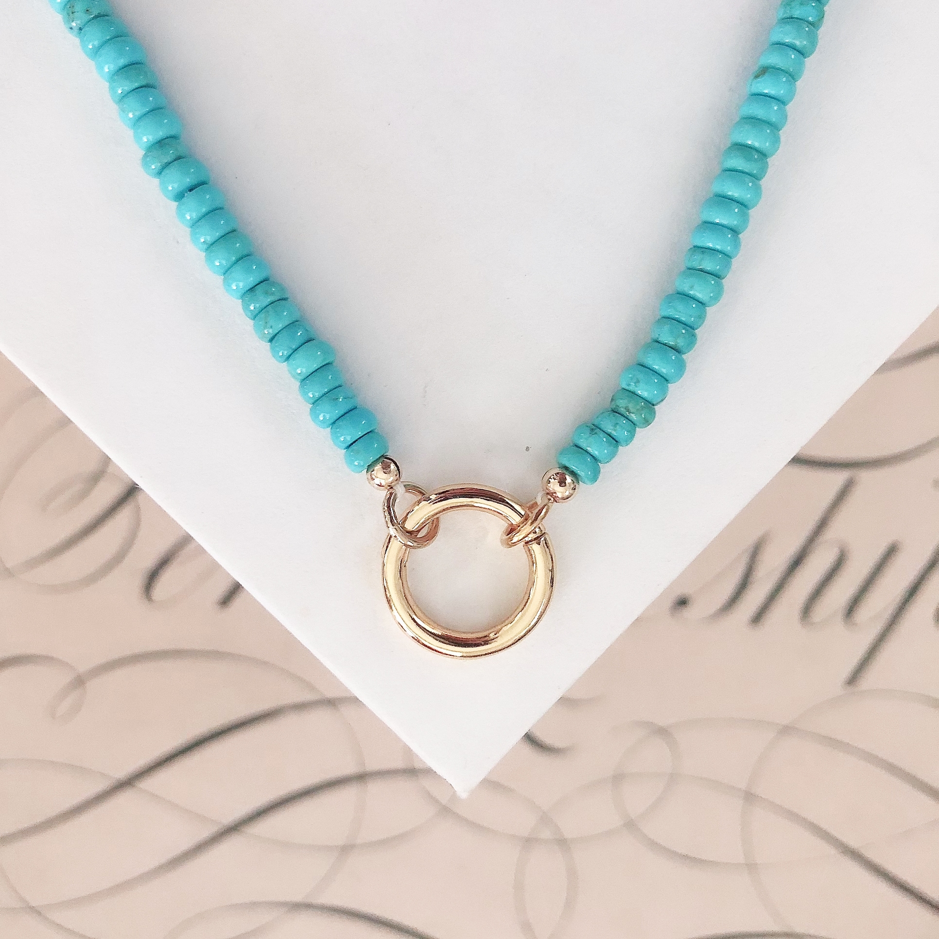 Mila Turquoise Rondelle Beaded Necklace 