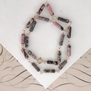 Valencia Rhodonite Hand Wired Necklace