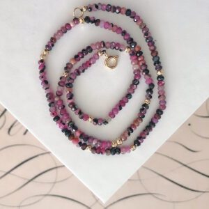 Katrina Ruby Gemstone Beaded Necklace