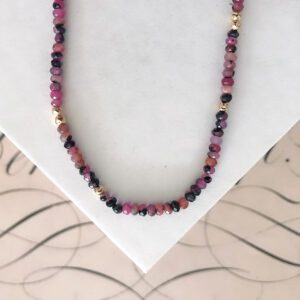 Katrina Ruby Gemstone Beaded Necklace - Image 3