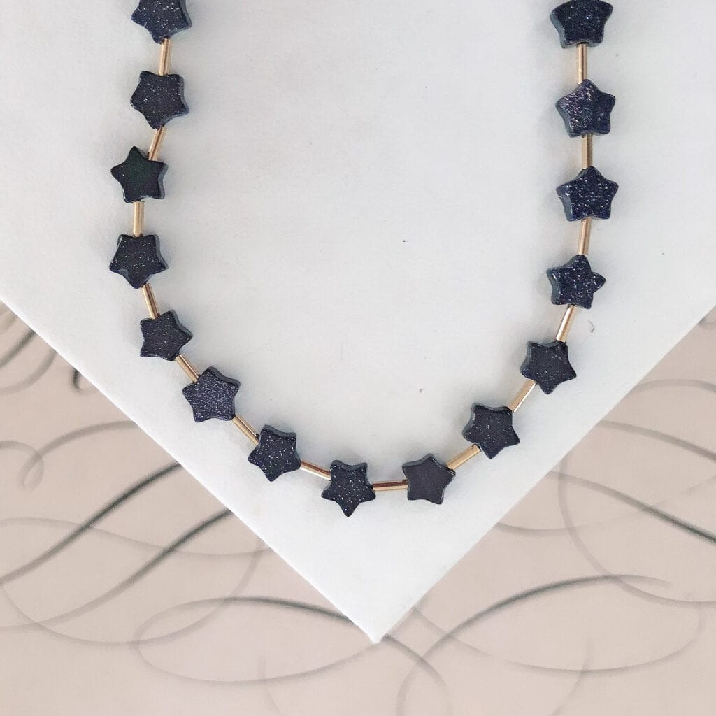 Kristallize Blue Gold Star Scarf Necklace main image 0