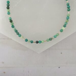 Antonia Chrysoprase Gold Filled Beaded Necklace - Image 2