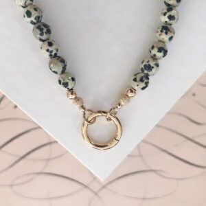 Leona Dalmation Jasper Beaded Necklace - Image 4