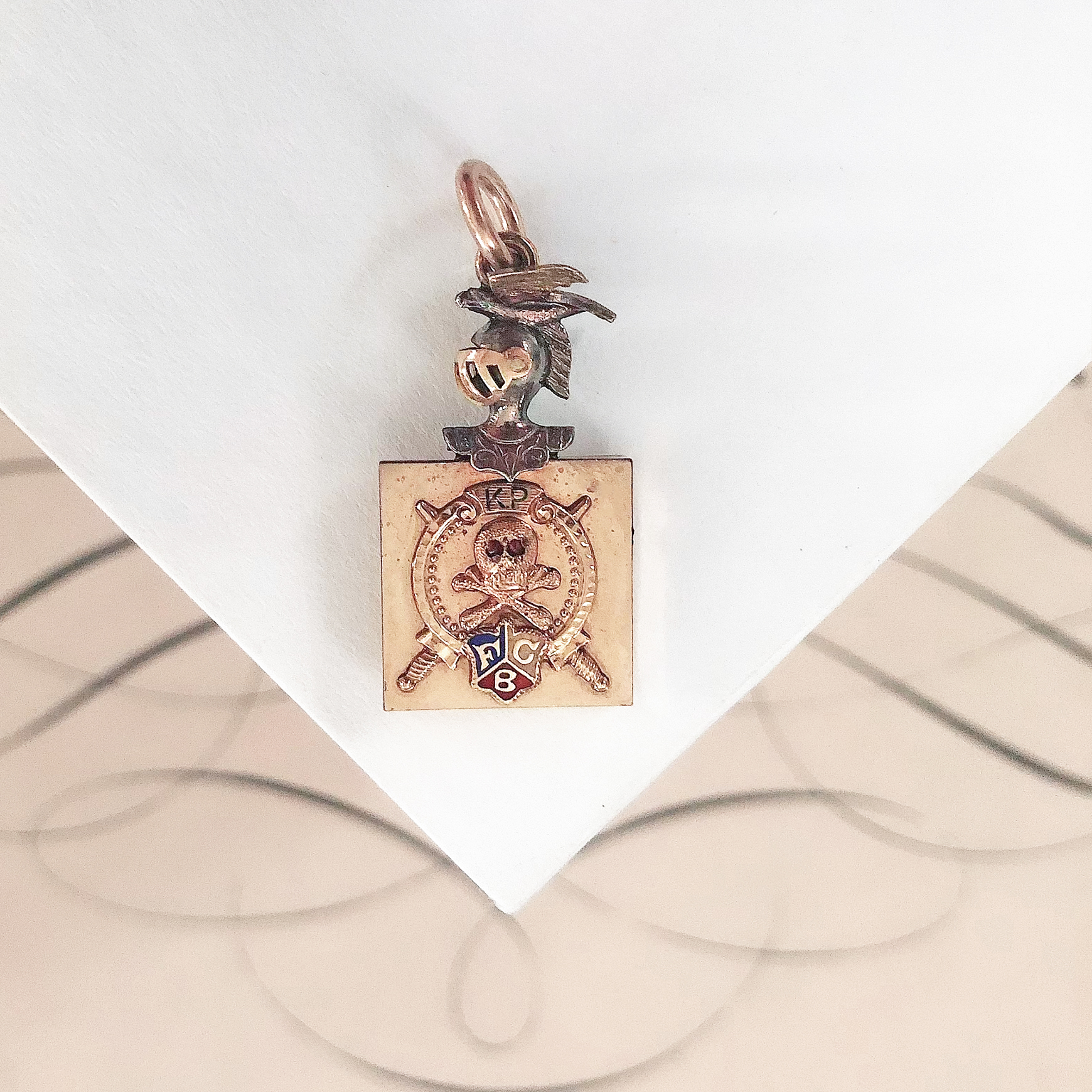 Antique Knights of Pythias Skull and Crossbones Watch Fob