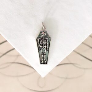Sterling Silver Skeleton Coffin Charm