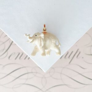 Large Carved Antique Elephant Pendant