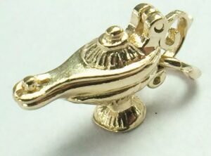 Vintage 9k Gold Articulated Genie Lamp Charm - Image 4