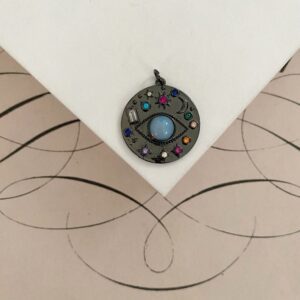 Colorful Gunmetal Evil Eye Pendant