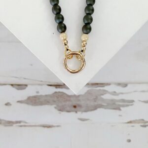 Janelle Matte Buffed Hematite Bead Necklace - Image 5