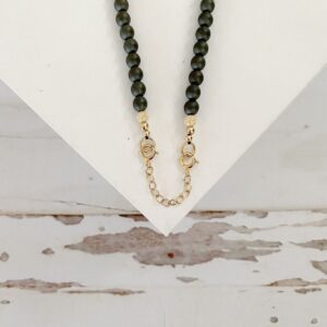 Janelle Matte Buffed Hematite Bead Necklace - Image 4