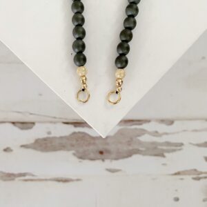 Janelle Matte Buffed Hematite Bead Necklace - Image 3