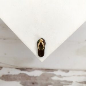 14k Gold Black Mother of Pearl Hawaiian Flip Flop Sandal Pendant