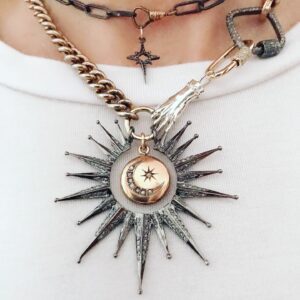 Simone Smoky Diamond Large Open Starburst Sunburst Pendant - Image 3