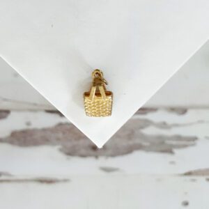 Vintage 14k Gold Picnic Basket Charm