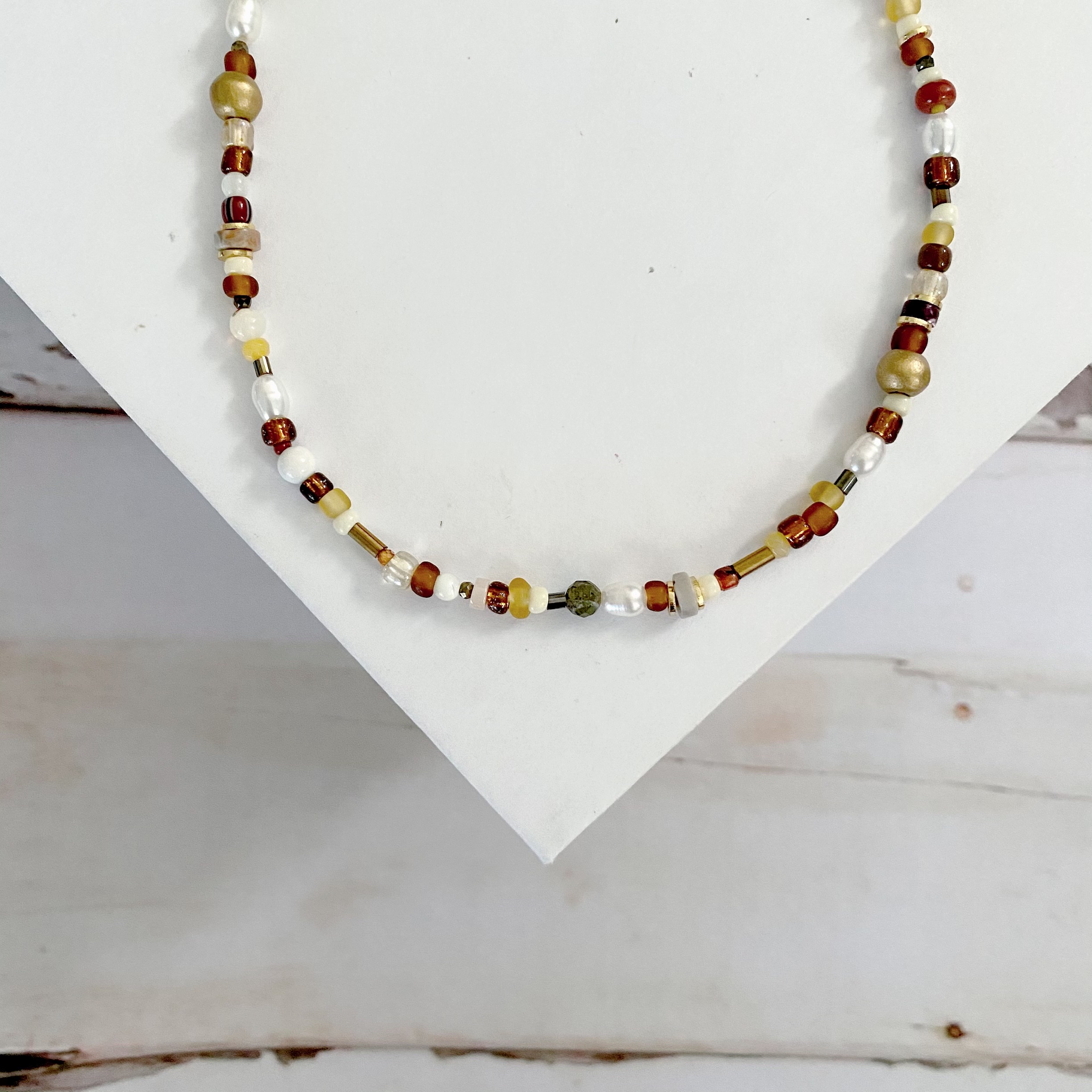 Miranda Glass, Gemstone and Pearl Beaded Necklace - Image 2