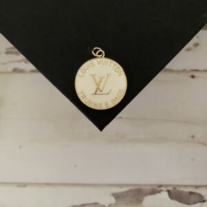 Louis Vuitton LV Logo White Enamel Pendant