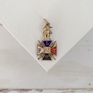 Antique Odd Fellows Iron Cross All Seeing Eye Watch Fob