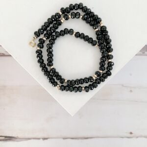 Kennedy Faceted Black Obsidian Beaded Necklace - Image 3