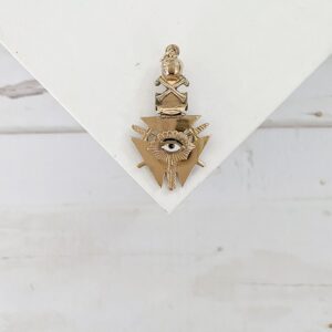 Antique Odd Fellows Skull and Crossbones All Seeing Eye Watch Fob - Image 3