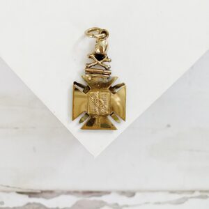 Antique Odd Fellows Iron Cross Skull and Crossbones Watch Fob - Image 3