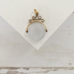 Victorian Gentleman Bicycle Penny Farthing Rider Agate Watch Fob Spinner Pendant - Image 3