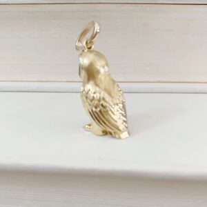 Amazing Vintage Solid 14k Gold Ruby Eye Owl Charm - Image 5