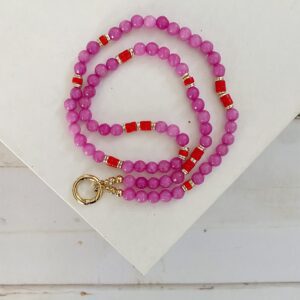 Retro Sanrio Light Up Hello Kitty Beaded Pink Jade Charm Necklace - Image 4
