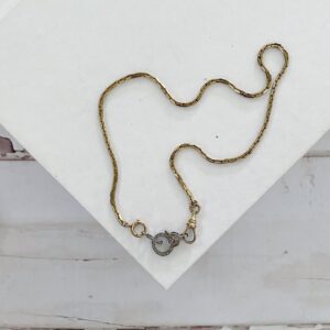 Antique Slinky Gold Filled Watch Fob Chain with Diamond Clasp