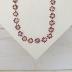 Flower Power Purple Daisy Necklace