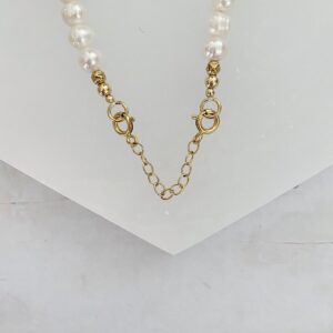 Lara Open Loop White Freshwater Pearl Necklace - Image 4
