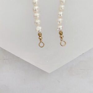 Lara Open Loop White Freshwater Pearl Necklace - Image 3