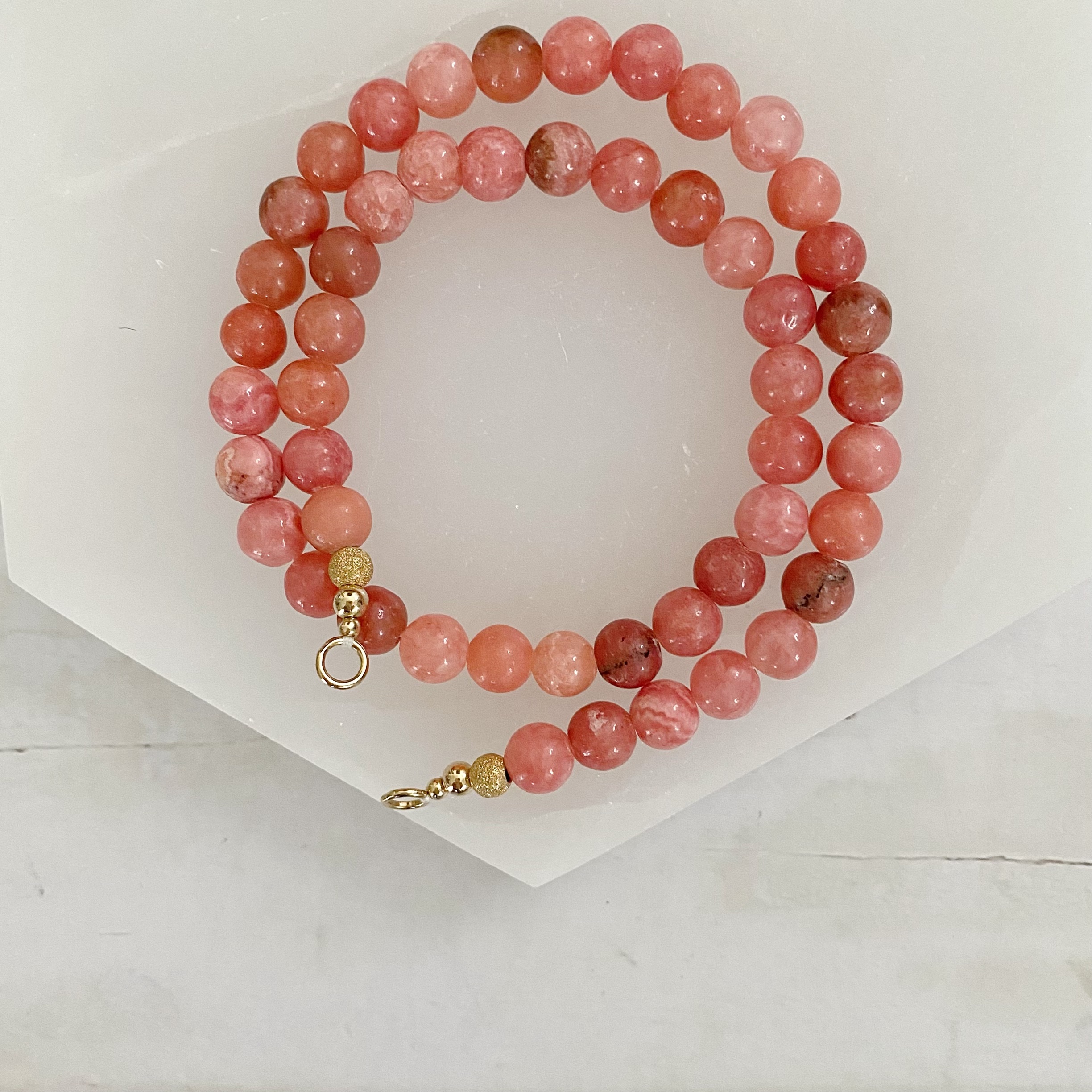 Cissie Rhodochrosite Jade Necklace – WinterLemon