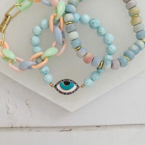 "Sidewalk Chalk" Pastel Rainbow Bracelet Stack