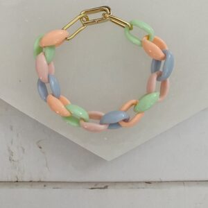 "Sidewalk Chalk" Pastel Rainbow Bracelet Stack - Image 4
