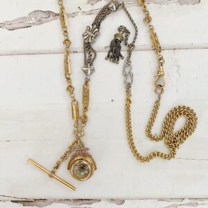 Antique "WayFinder V" Compass Watch Fob Necklace
