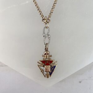 Antique Odd Fellows Skull and Crossbones All Seeing Eye Watch Chain Necklace