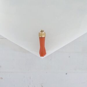 Antique Large 10k Gold  Carved Figa Fist Hand Pendant - Image 2