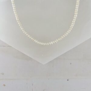 Muffy 14k Delicate White Freshwater Pearl Rondelle Beaded Necklace - Image 3