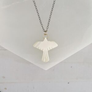 Vintage Mother of Pearl Dove Bird Necklace