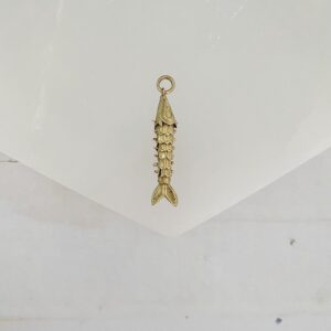 Vintage 14k Gold Articulated Fish Charm Pendant